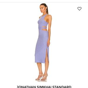 Simkhai rib jersey cutout dress in cornflower, worn once, size small